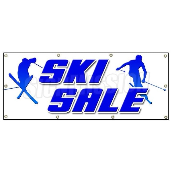 Signmission SKI SALE BANNER SIGN snow winter boots clothes poles name brand skier B-96 Ski Sale - main
